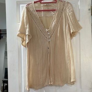 Jens pirate booty Mexican gauze tunic top size M/L